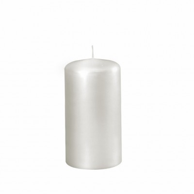 Žvakė cilindro formos 6x12cm perlo balta