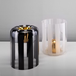NUOMA: Vaza 17-10533 dryžuota juoda su auksu