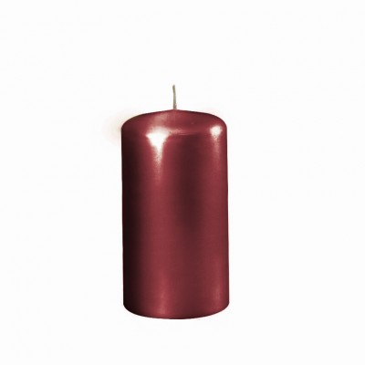 Žvakė cilindro formos 6x10cm bordo - metallic