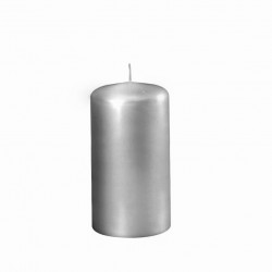 Žvakė cilindro formos 6x10cm sidabrinė