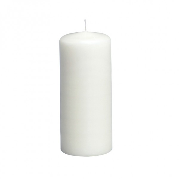 Žvakė cilindro formos 6x15cm balta