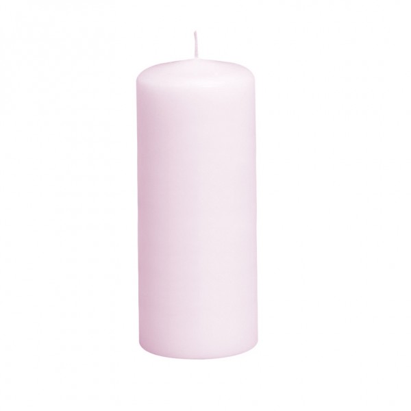Žvakė cilindro formos 6x15cm rožinė šviesi 