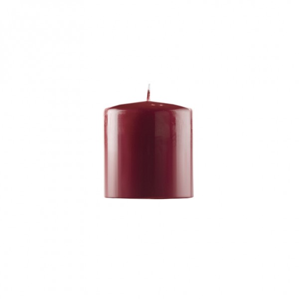 Žvakė cilindro formos 6x6cm bordo - lakuota